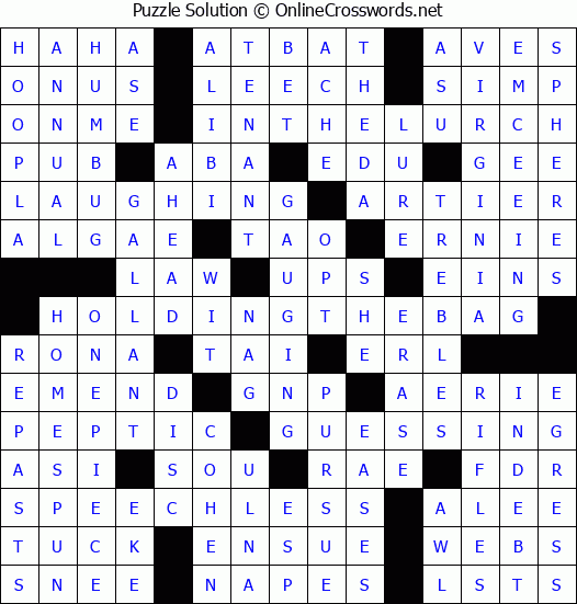 Solution for Crossword Puzzle #2710