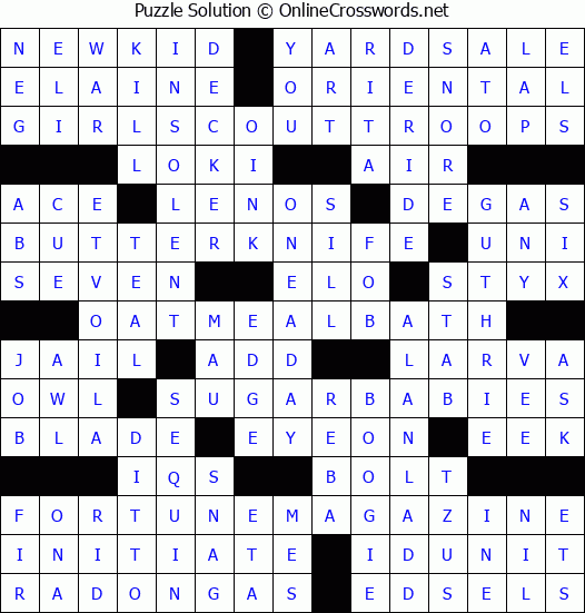 Solution for Crossword Puzzle #2716