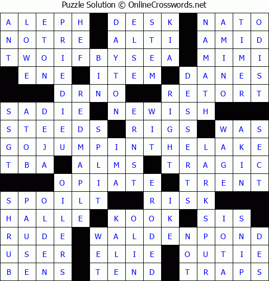Solution for Crossword Puzzle #2718