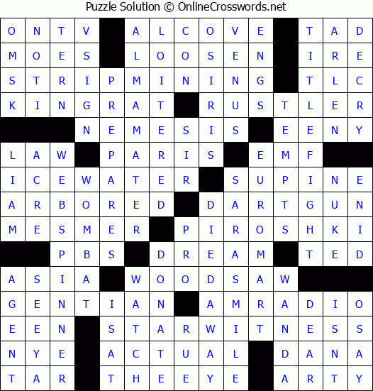 Solution for Crossword Puzzle #2723