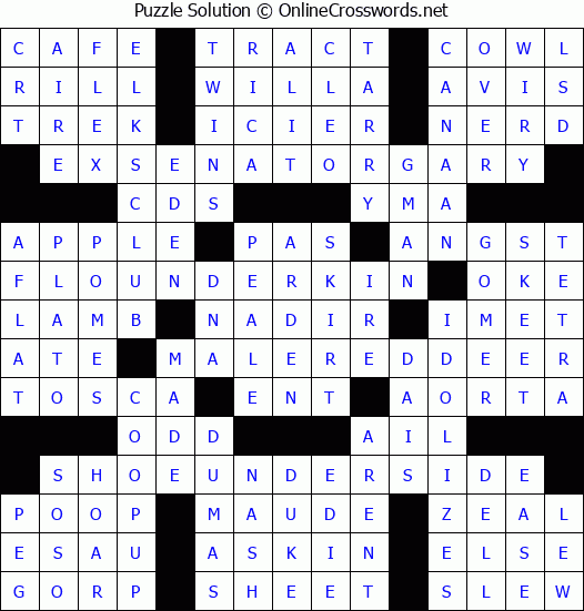 Solution for Crossword Puzzle #2731
