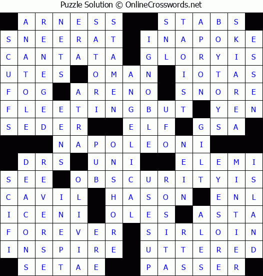Solution for Crossword Puzzle #2732