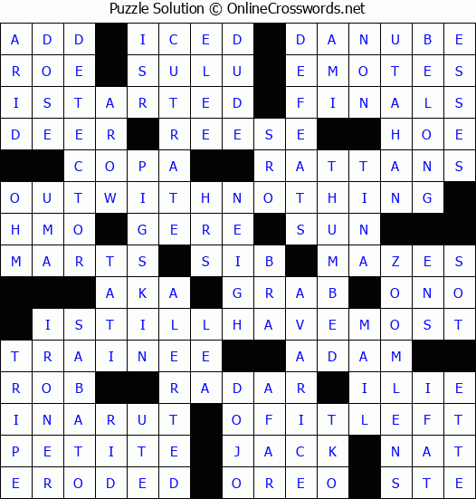 Solution for Crossword Puzzle #2742