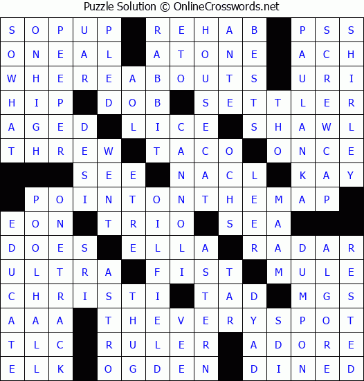 Solution for Crossword Puzzle #2745