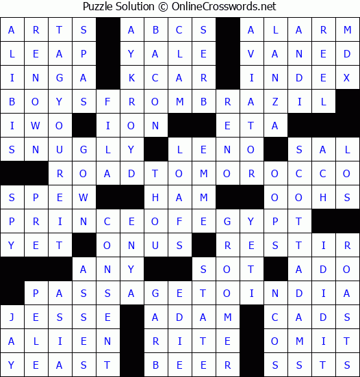 Solution for Crossword Puzzle #2751