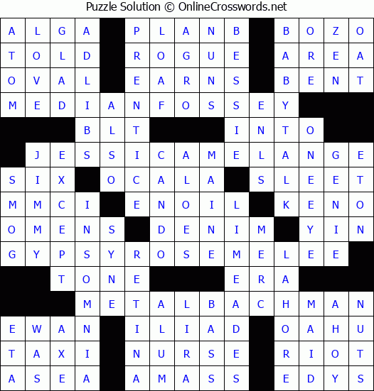 Solution for Crossword Puzzle #2756