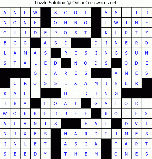 Solution for Crossword Puzzle #2758