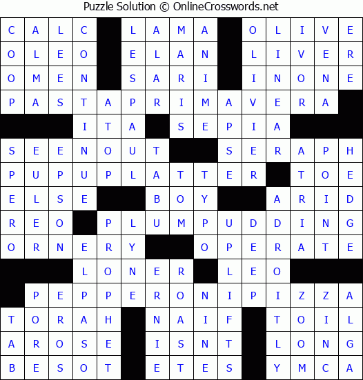 Solution for Crossword Puzzle #2760