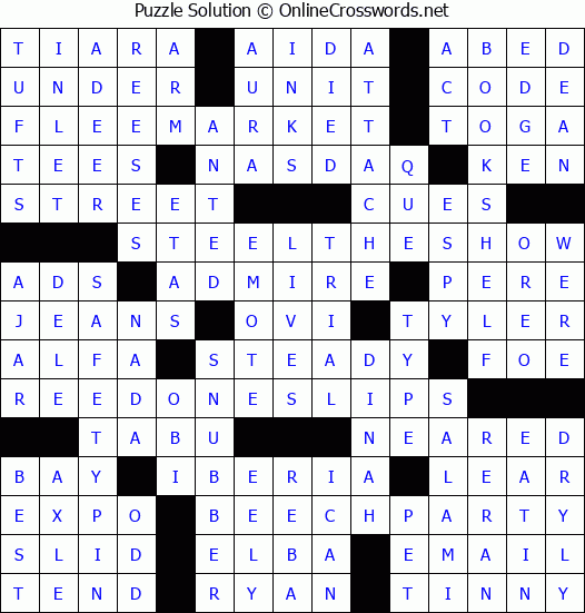 Solution for Crossword Puzzle #2761