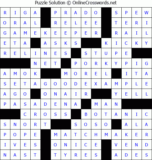 Solution for Crossword Puzzle #2762