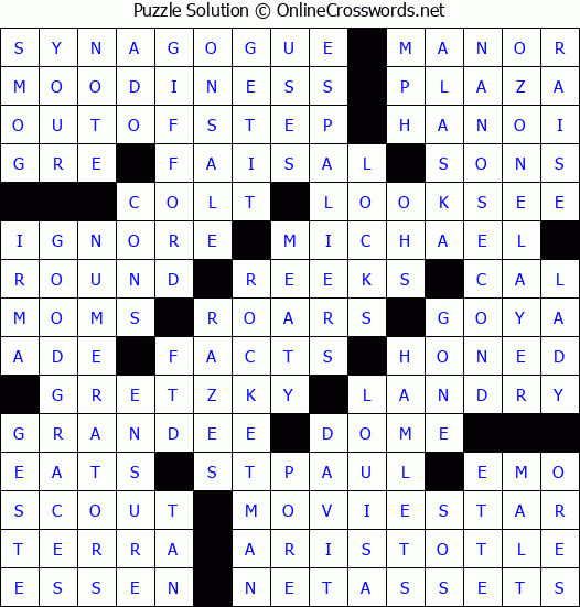 Solution for Crossword Puzzle #2764