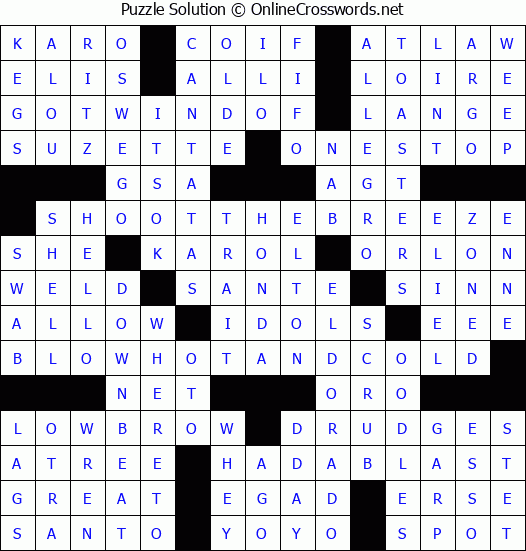 Solution for Crossword Puzzle #2766