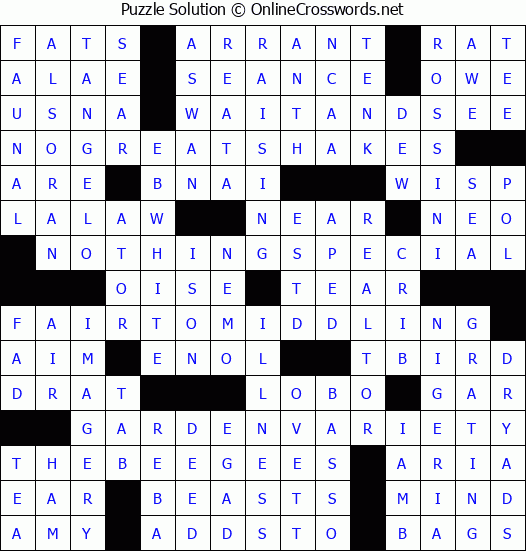 Solution for Crossword Puzzle #2770