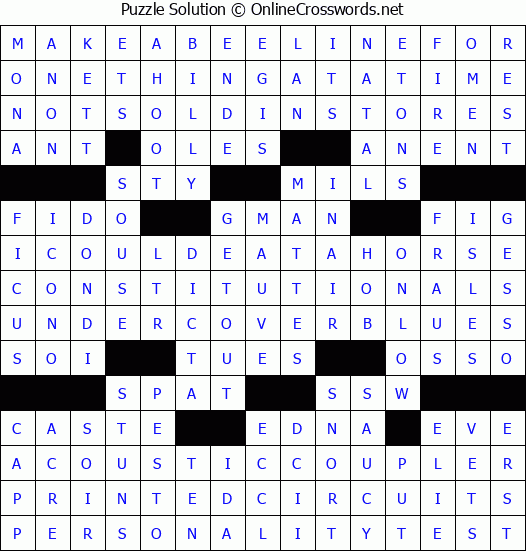 Solution for Crossword Puzzle #2771