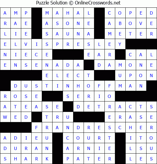 Solution for Crossword Puzzle #2777