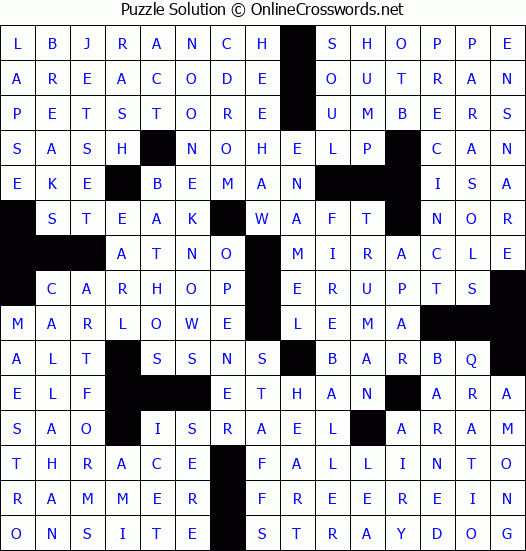 Solution for Crossword Puzzle #2785