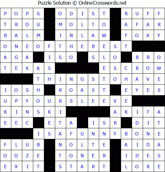 Solution for Crossword Puzzle #2787