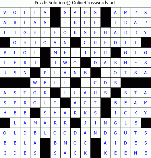 Solution for Crossword Puzzle #2789