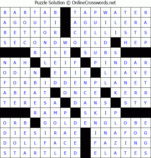 Solution for Crossword Puzzle #2790
