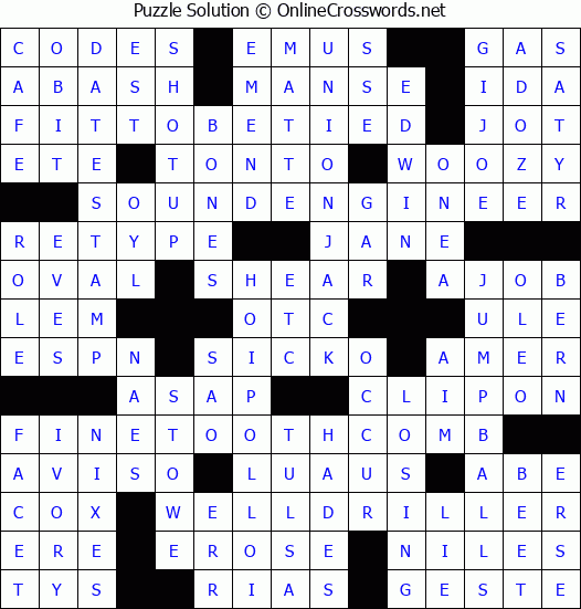Solution for Crossword Puzzle #2794