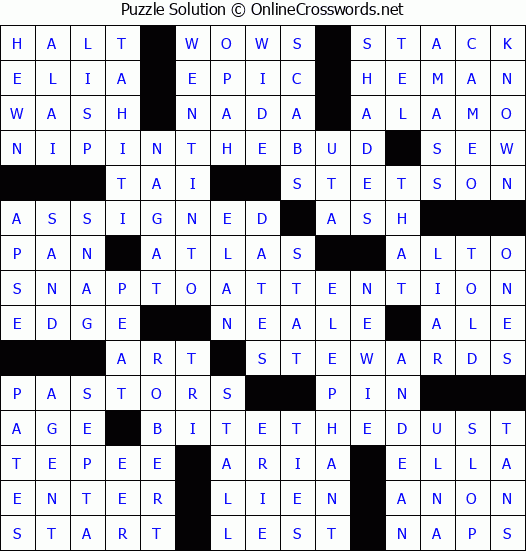 Solution for Crossword Puzzle #2795