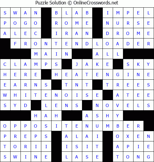 Solution for Crossword Puzzle #2797