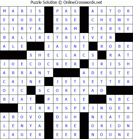 Solution for Crossword Puzzle #2801
