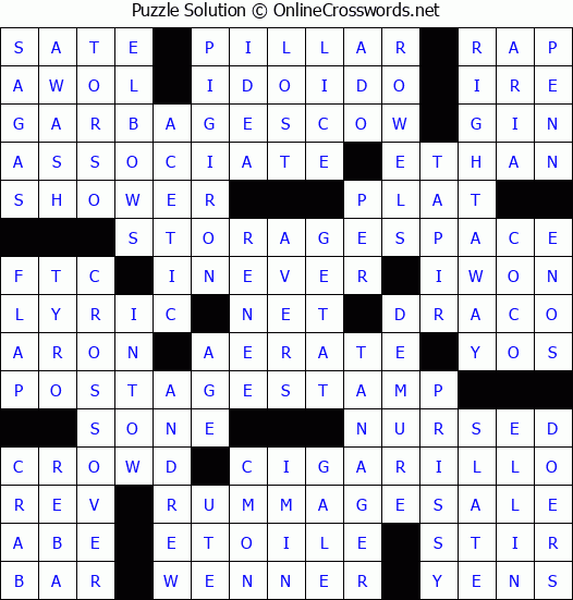 Solution for Crossword Puzzle #2807