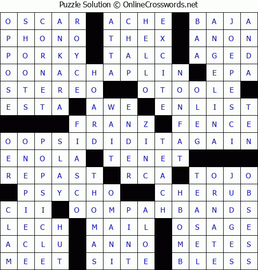 Solution for Crossword Puzzle #2808