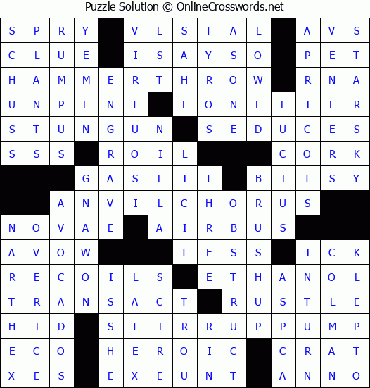 Solution for Crossword Puzzle #2811