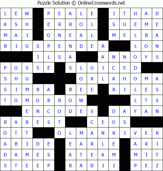 Solution for Crossword Puzzle #2814
