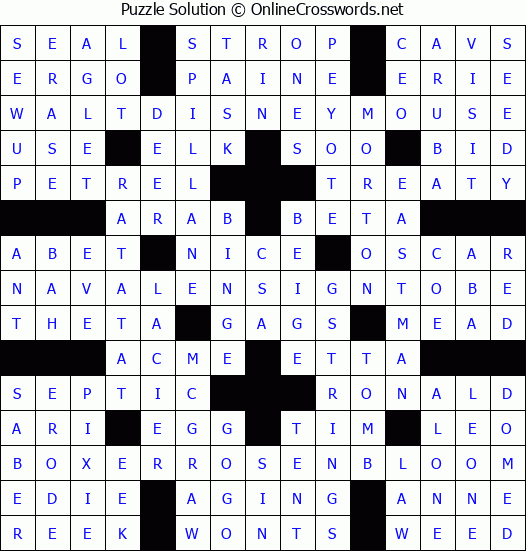 Solution for Crossword Puzzle #2816