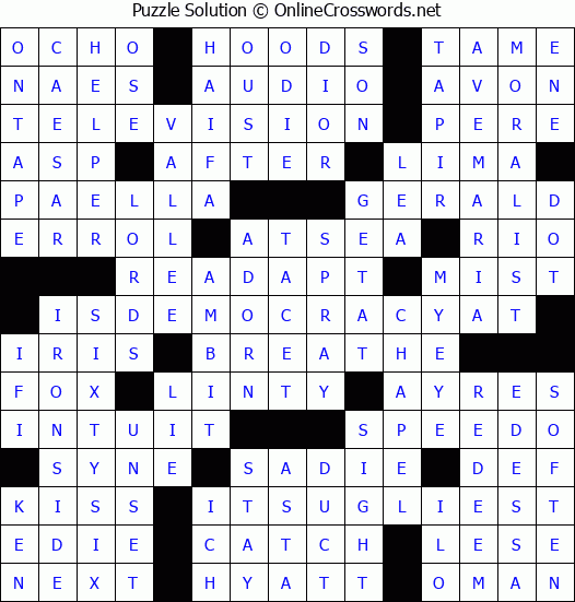 Solution for Crossword Puzzle #2817