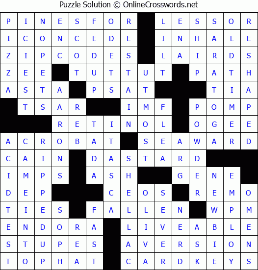 Solution for Crossword Puzzle #2819