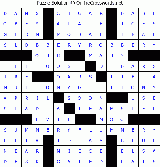 Solution for Crossword Puzzle #2822