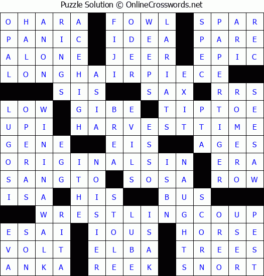 Solution for Crossword Puzzle #2823
