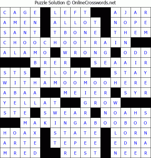 Solution for Crossword Puzzle #2825