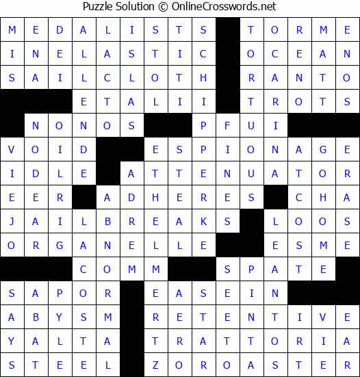Solution for Crossword Puzzle #2826