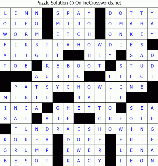 Solution for Crossword Puzzle #2828