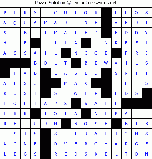 Solution for Crossword Puzzle #2833