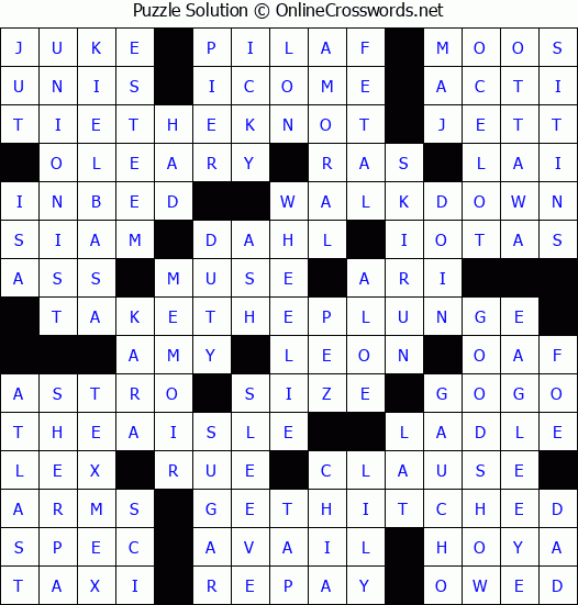 Solution for Crossword Puzzle #2835