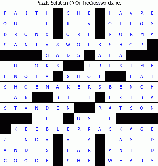 Solution for Crossword Puzzle #2838