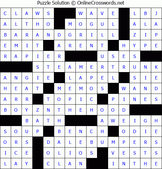 Solution for Crossword Puzzle #2839