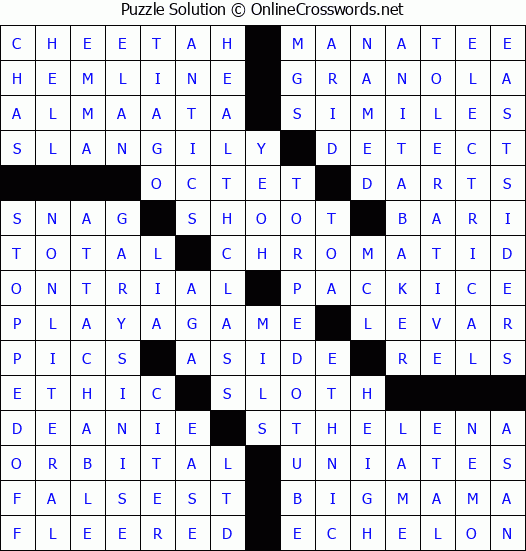 Solution for Crossword Puzzle #2840