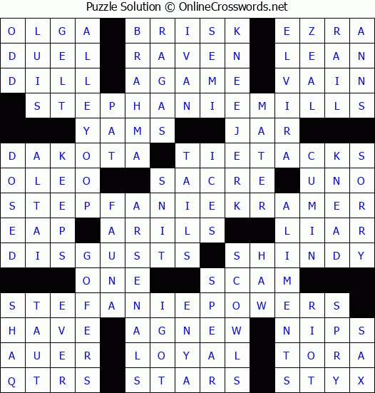 Solution for Crossword Puzzle #2845