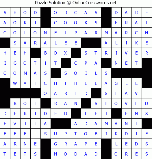 Solution for Crossword Puzzle #2851