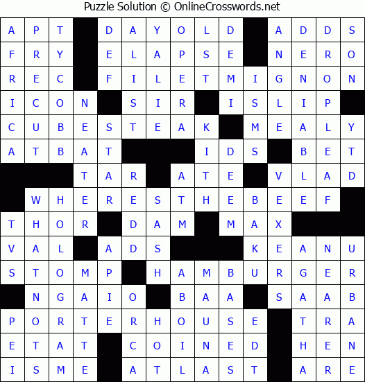 Solution for Crossword Puzzle #2852