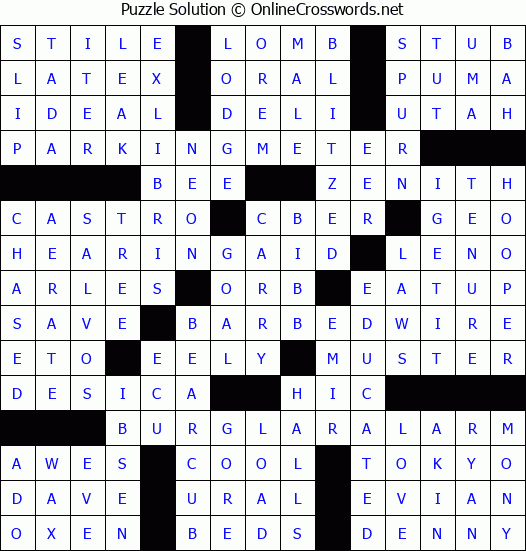 Solution for Crossword Puzzle #2867