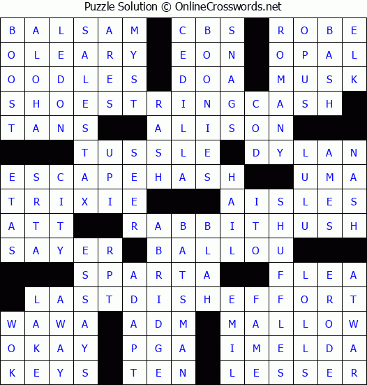 Solution for Crossword Puzzle #2869