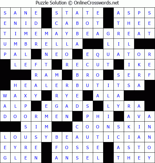 Solution for Crossword Puzzle #2871